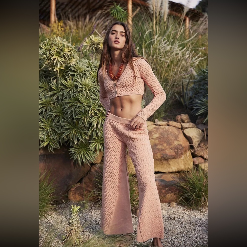 NWOT Free People Beach Ziggy Sweater Set - Cardigan & Pants Size XS Z331-40